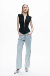 Zipper Design Blouse